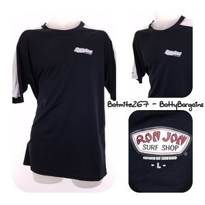 RonJon Mens Surf Shirt Lg DryFit Poly Black